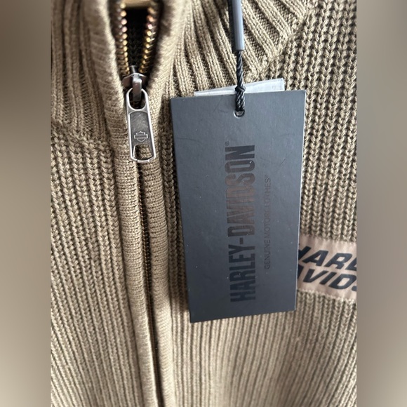 Harley Davidson Willie G Skull  Wool Cotton Full Zip Knit Green Sweater Size 2X - Picture 10 of 12
